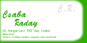 csaba raday business card